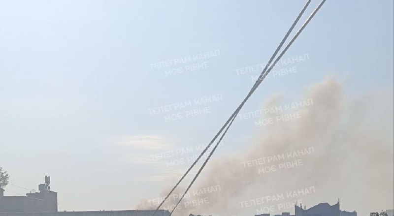 Smoke is rising in Rivne after explosion