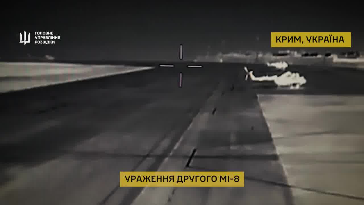 Ukrainian Military Intelligence confirmed drone strikes at the helicopters at the airfield in occupied Crimea