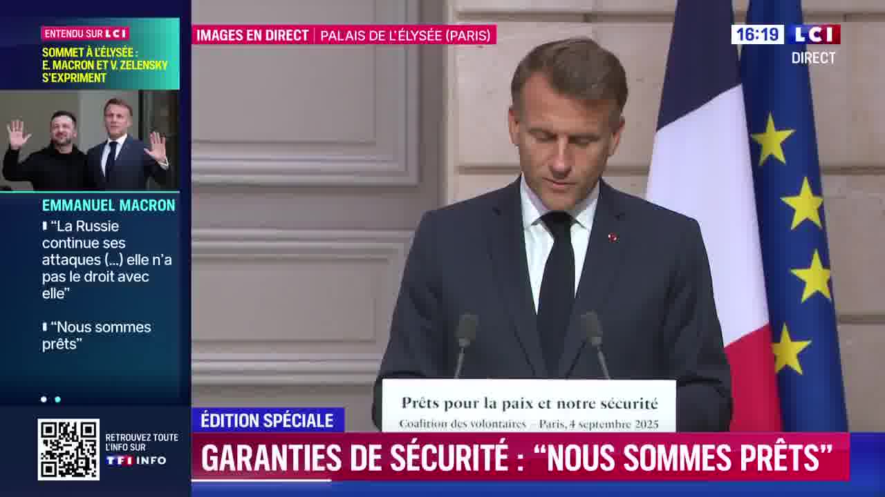Emmanuel Macron said: 26 countries are committed to deploying troops in Ukraine as reassurance forces or to being present on the ground, at sea or in the air.