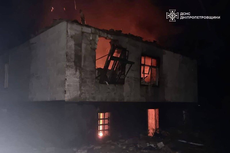 Fires in 3 communities of Dnipropetrovsk region as result of drones strikes overnight