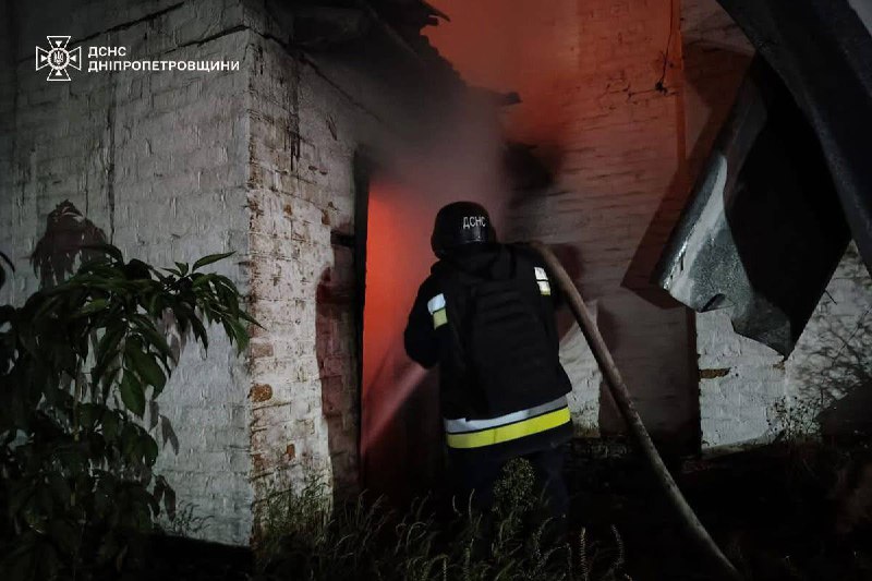 Fires in 3 communities of Dnipropetrovsk region as result of drones strikes overnight