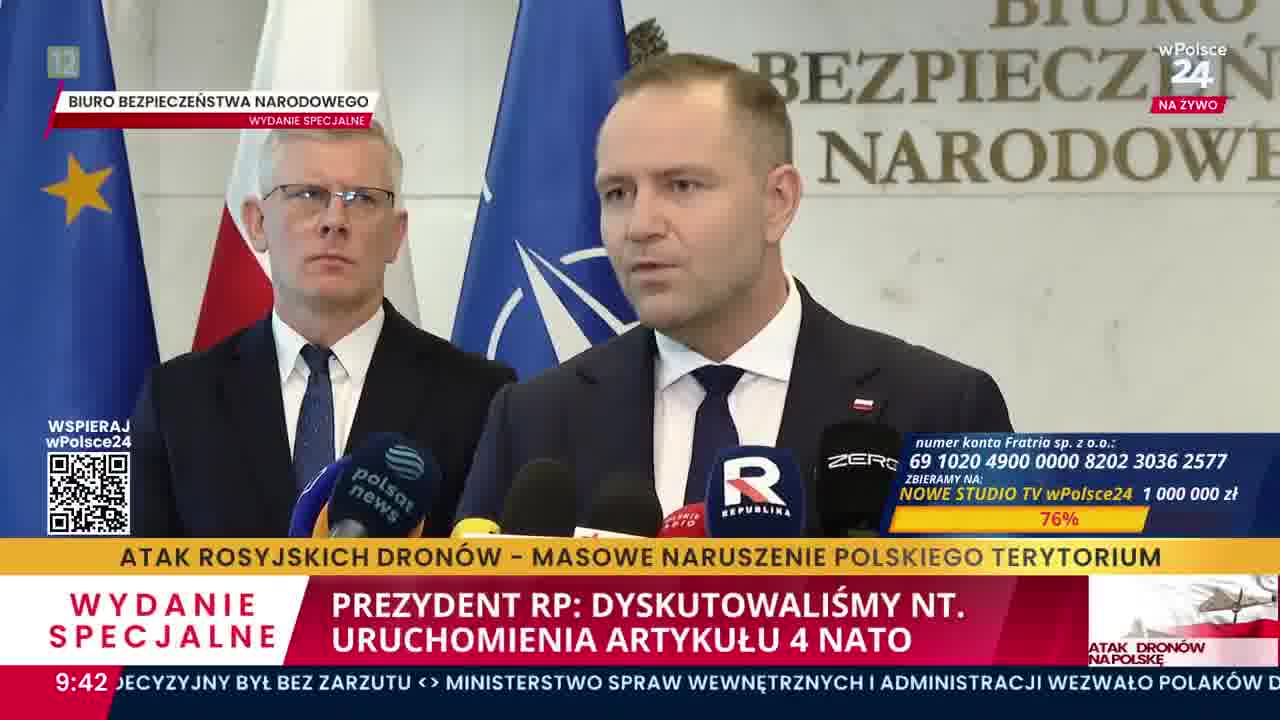 President @Nawrocki25: We discussed the possibility of activating NATO Article 4. I will convene the National Security Council within 48 hours.
