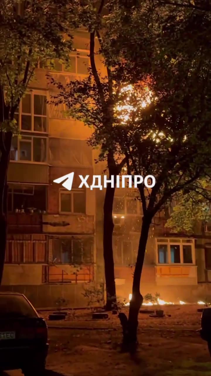 Fire at residential house in Dnipro city after suspected ballistic missile strike