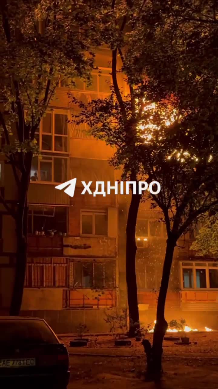 Fire at residential house in Dnipro city after suspected ballistic missile strike