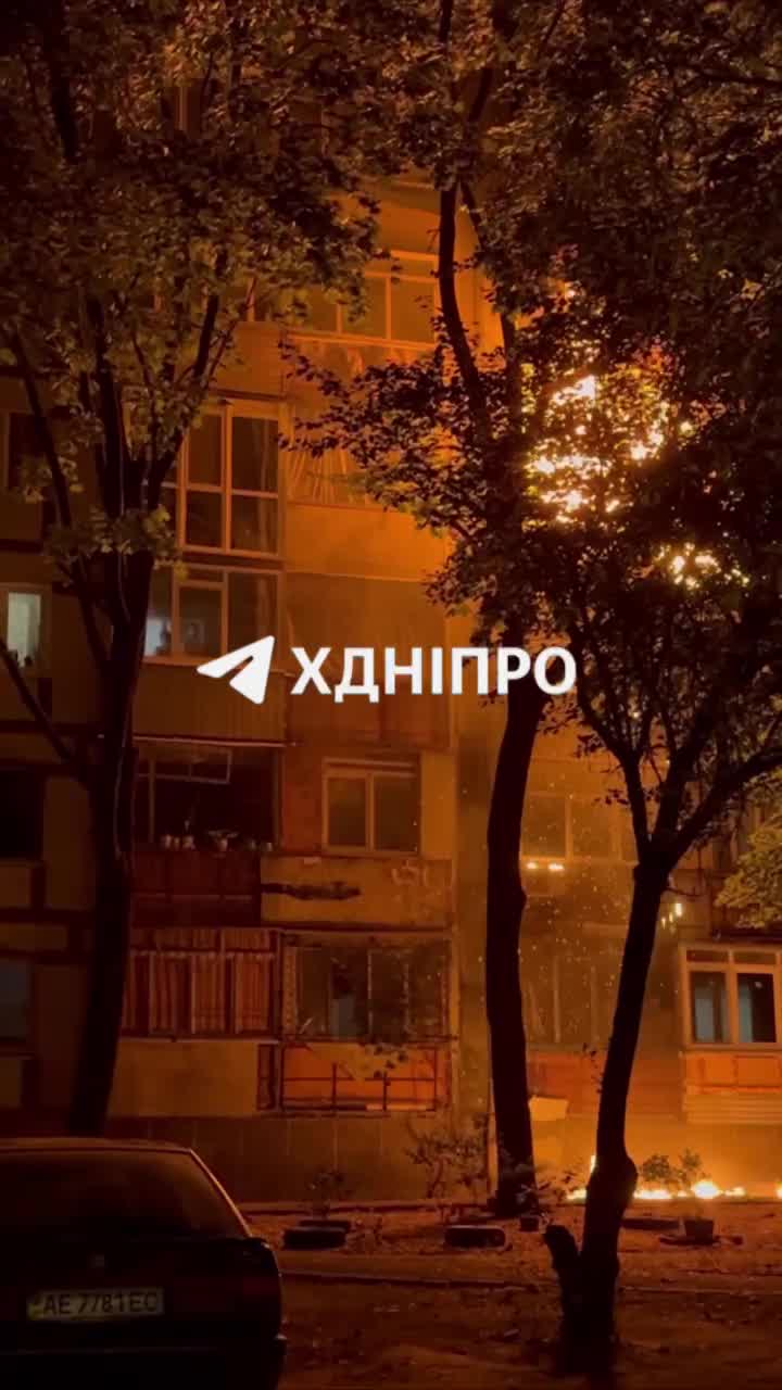 Fire at residential house in Dnipro city after suspected ballistic missile strike