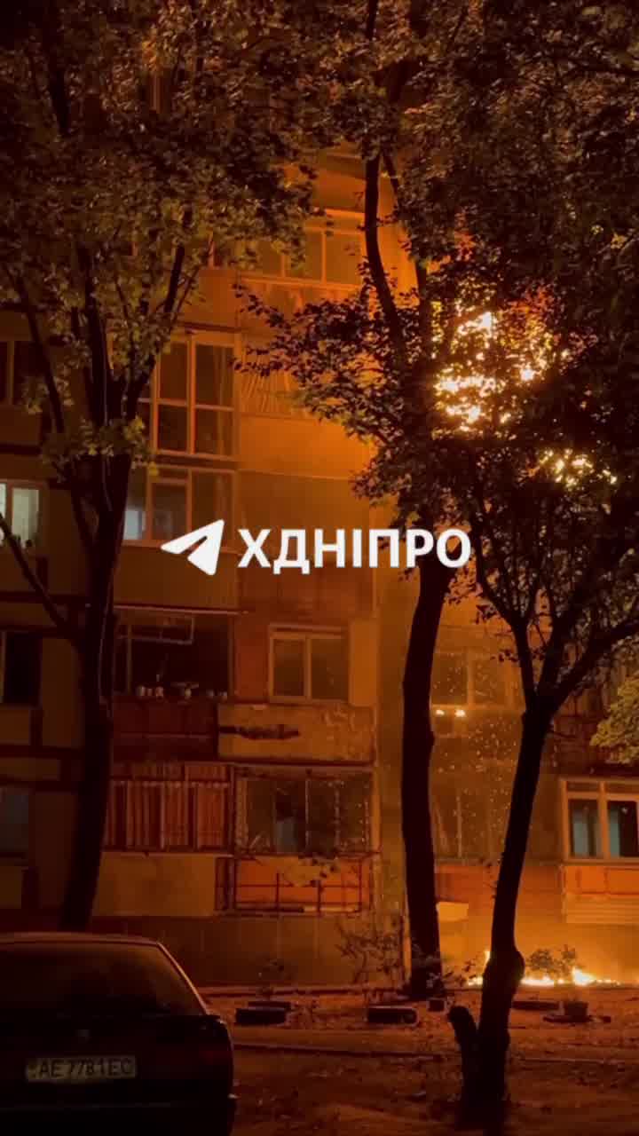 Fire at residential house in Dnipro city after suspected ballistic missile strike