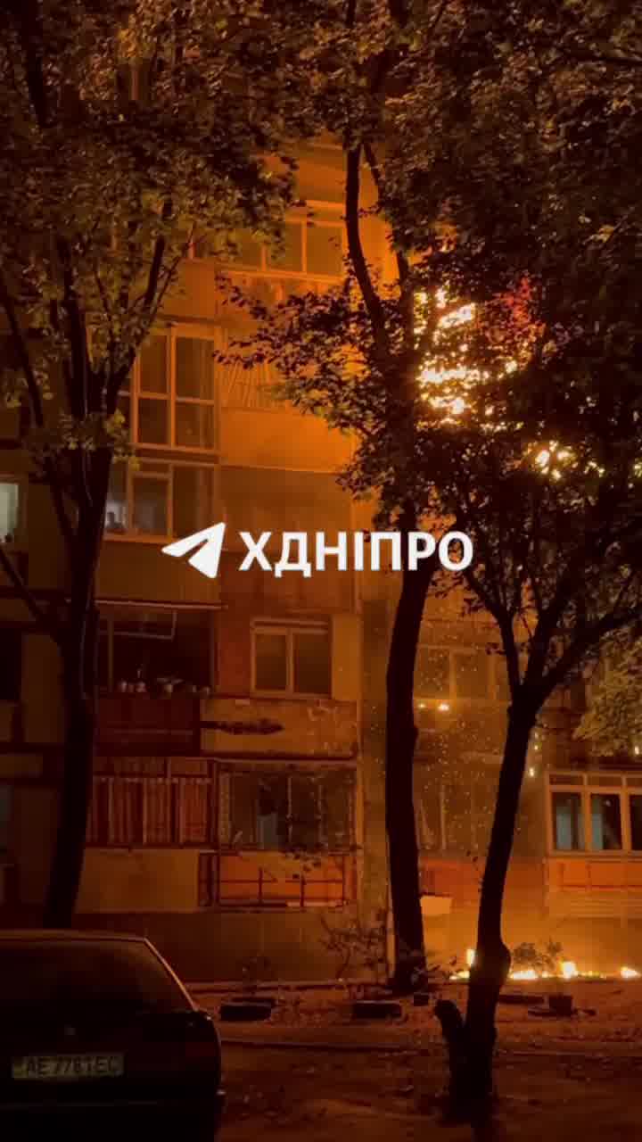 Fire at residential house in Dnipro city after suspected ballistic missile strike