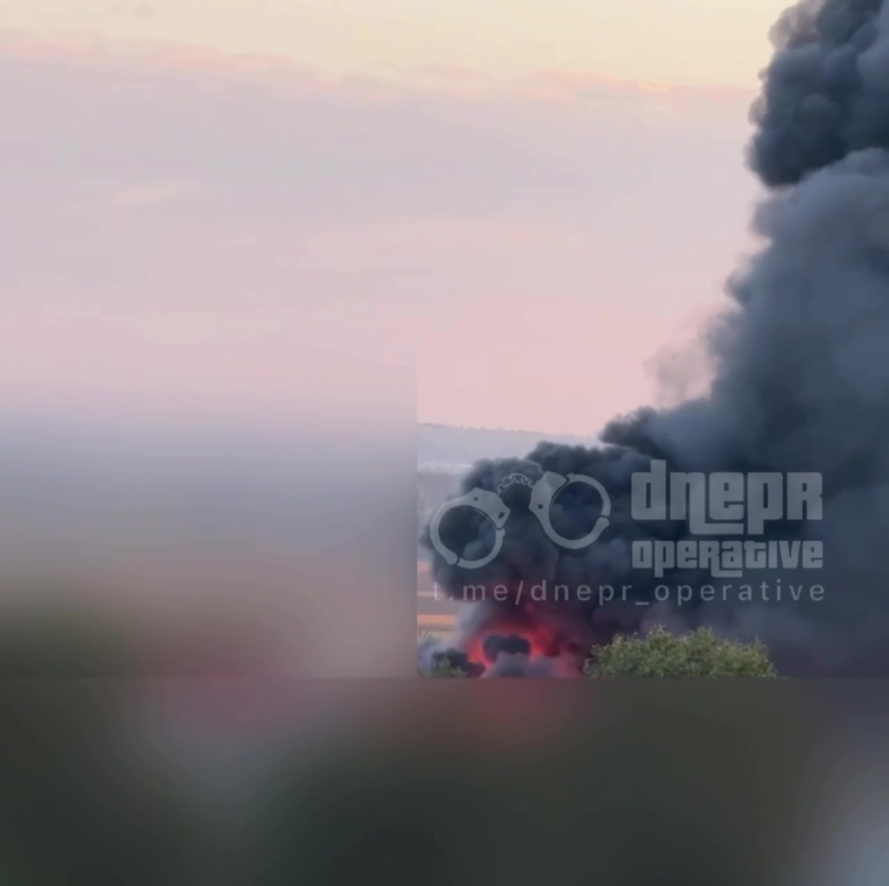 Large fire in Dnipro city as result of missile strike
