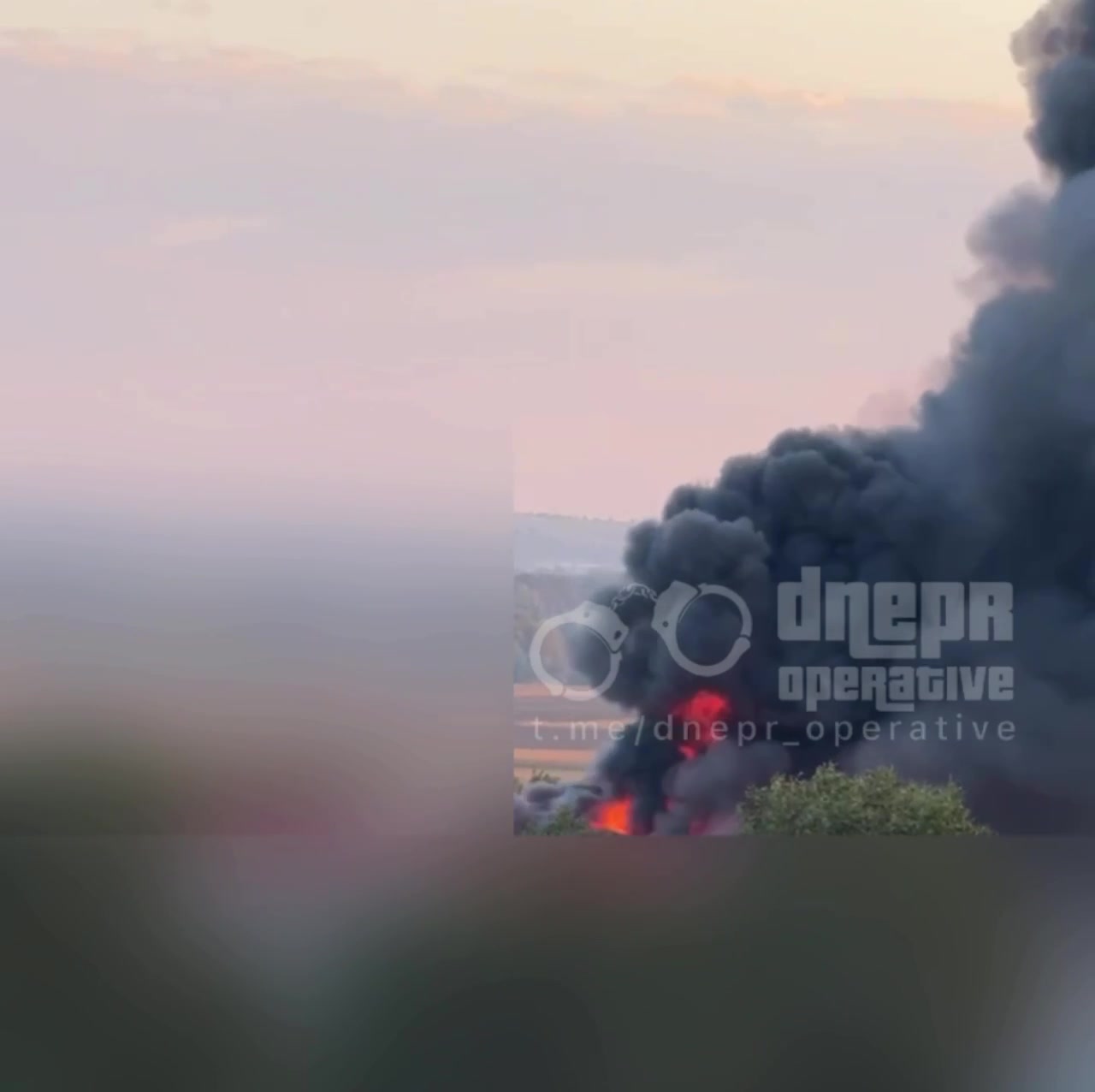 Large fire in Dnipro city as result of missile strike