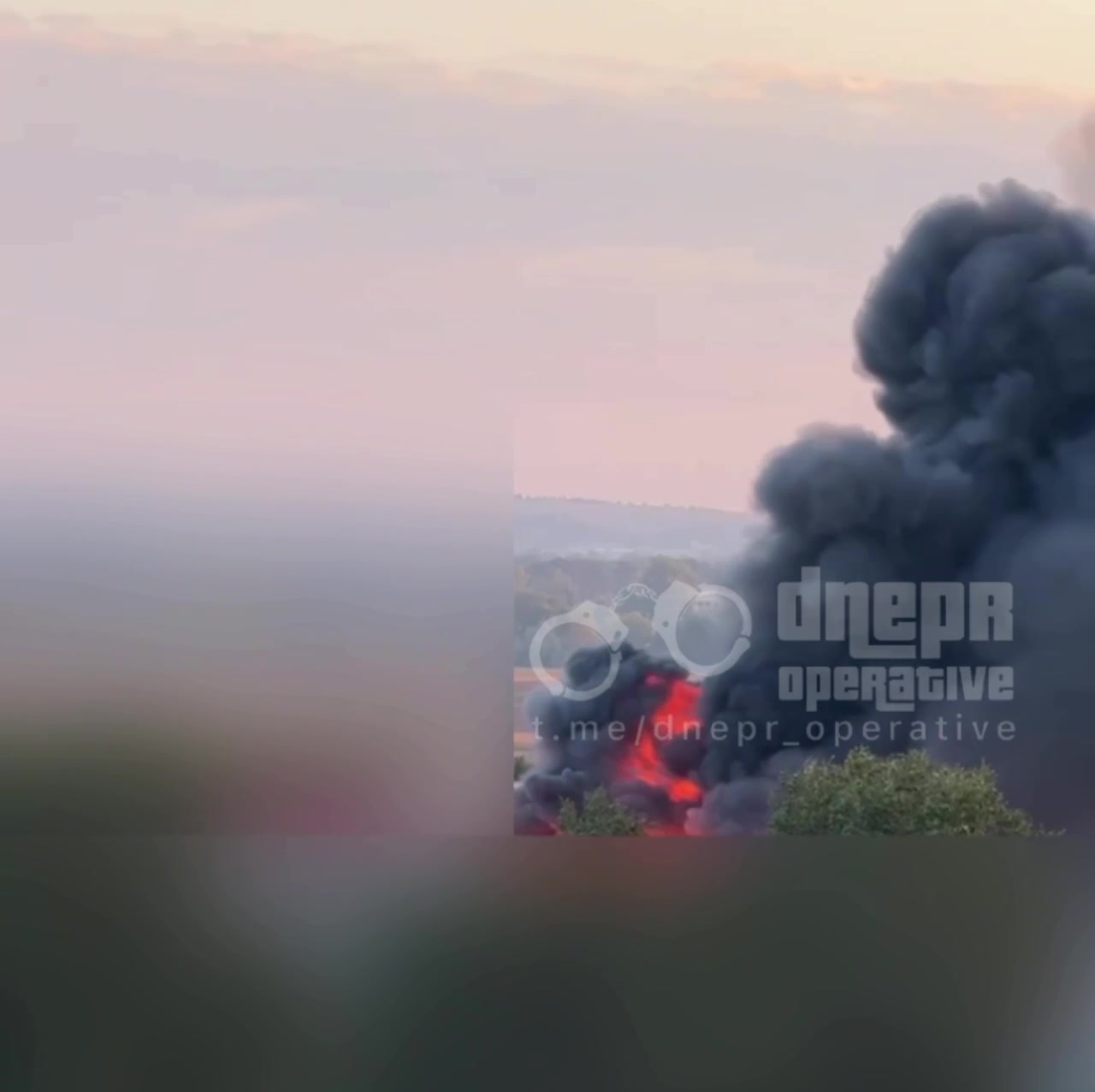 Large fire in Dnipro city as result of missile strike