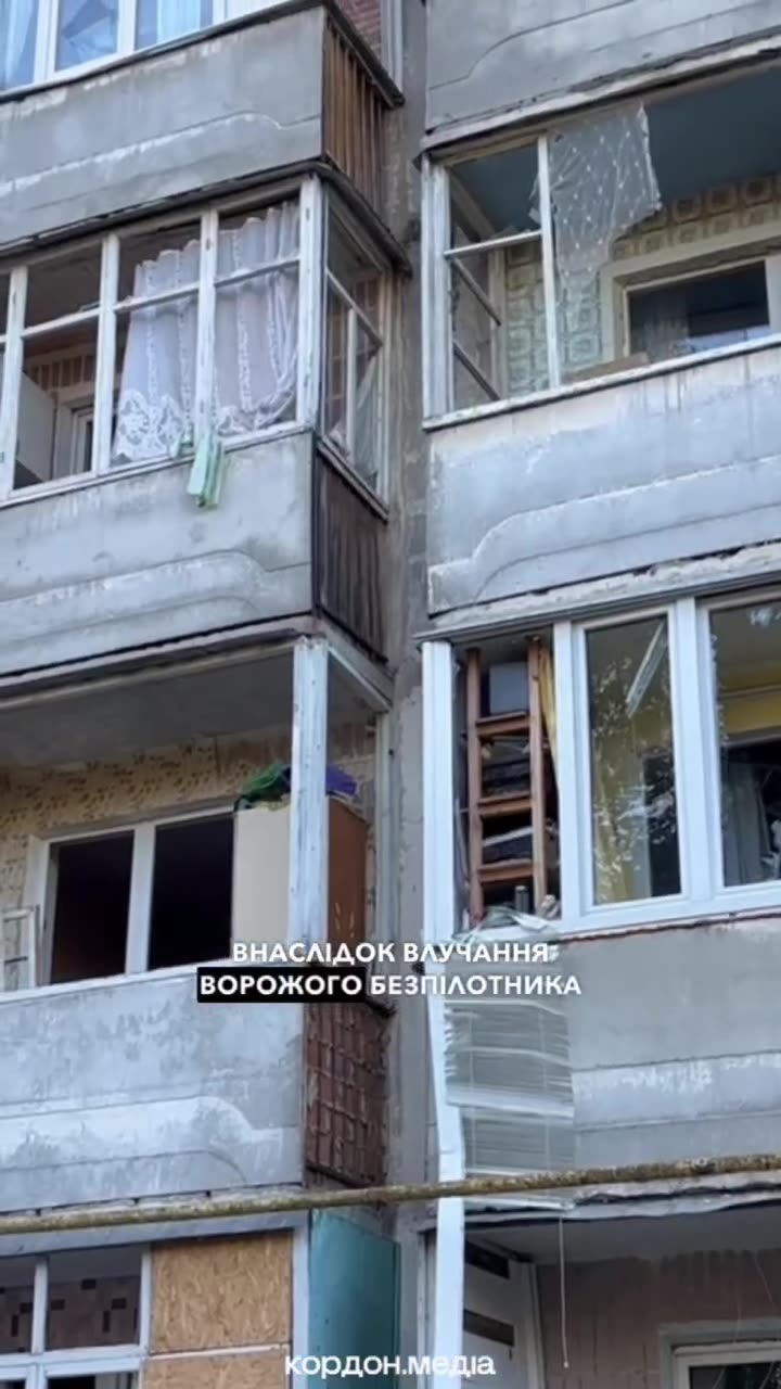 Residential house damaged in Sumy as result of drone strike