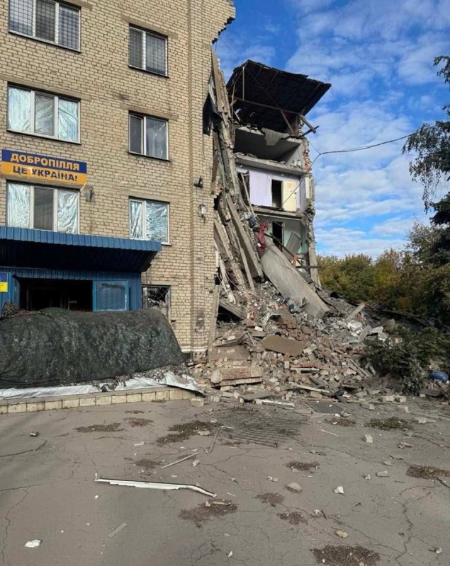 Police station damaged in Dobropillia as result of shelling