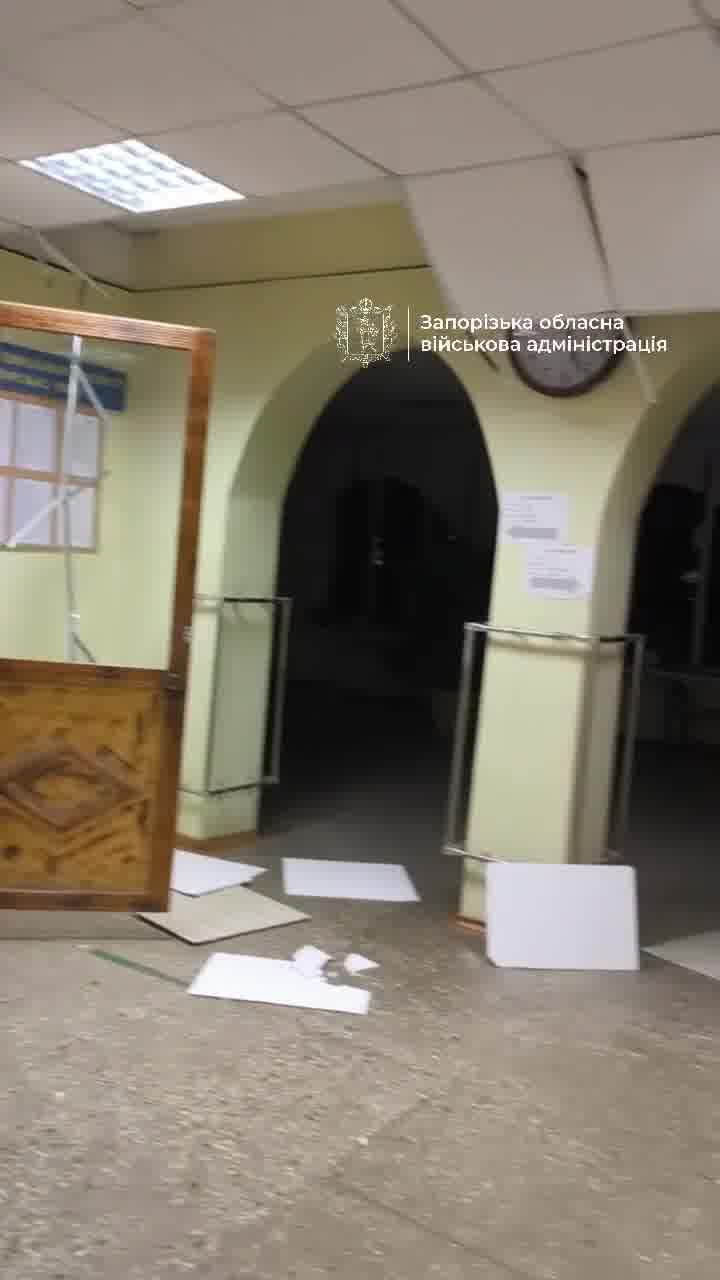 Damage to school in Zaporizhzhia as result of missile strike, a residential house is on fire