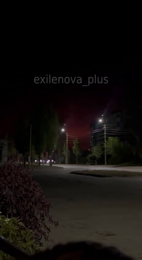 Fire at the gas processing plant in Kotovo of Volgograd region after drone strike 