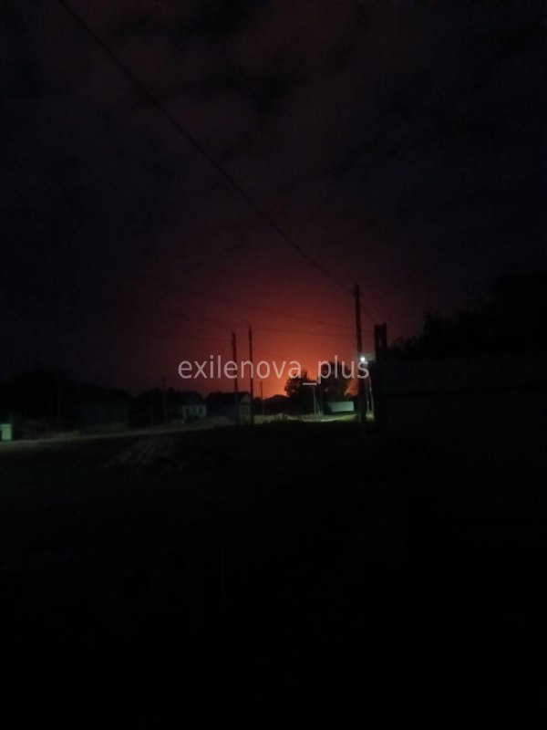 Fire at the gas processing plant in Kotovo of Volgograd region after drone strike 