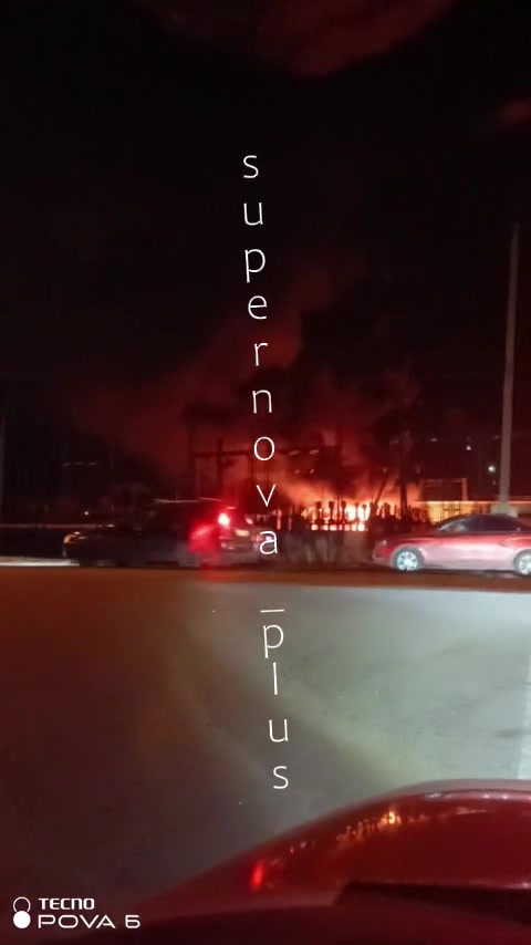 Big fire at substation in Kinel'-Cherkassy, Samara Oblast, possible after drone strike