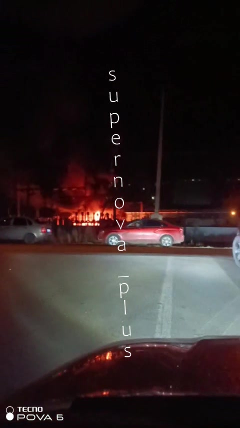 Big fire at substation in Kinel'-Cherkassy, Samara Oblast, possible after drone strike