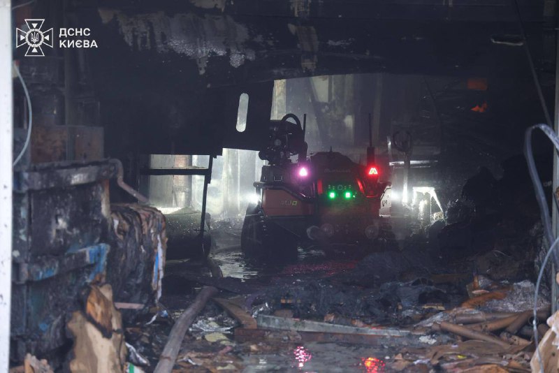 Firefighters using helicopters to extinguish fires in Kyiv