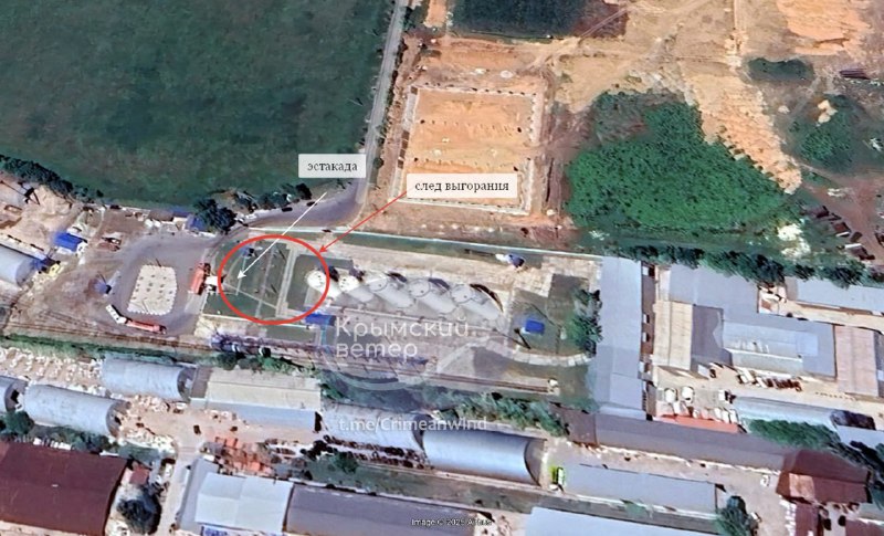 Fire reported after drone strike at the oil depot near Simferopol overnight