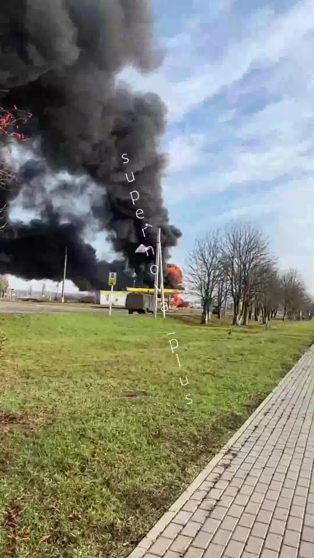 Fire at the fuel station in Valuyki after reported drone strike