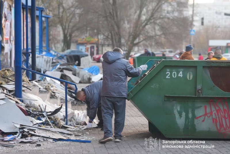 Damage in Zaporizhzhia as result of FPV drone strike
