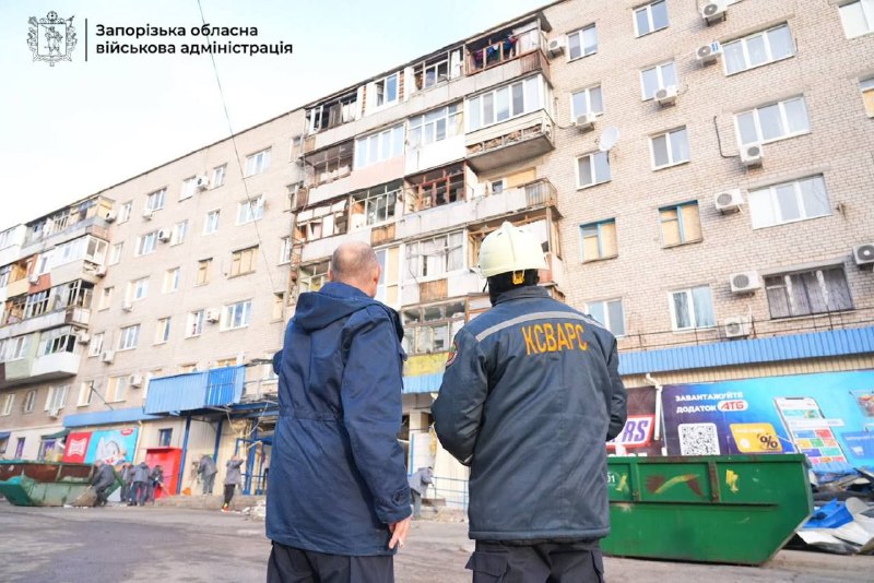 Damage in Zaporizhzhia as result of FPV drone strike