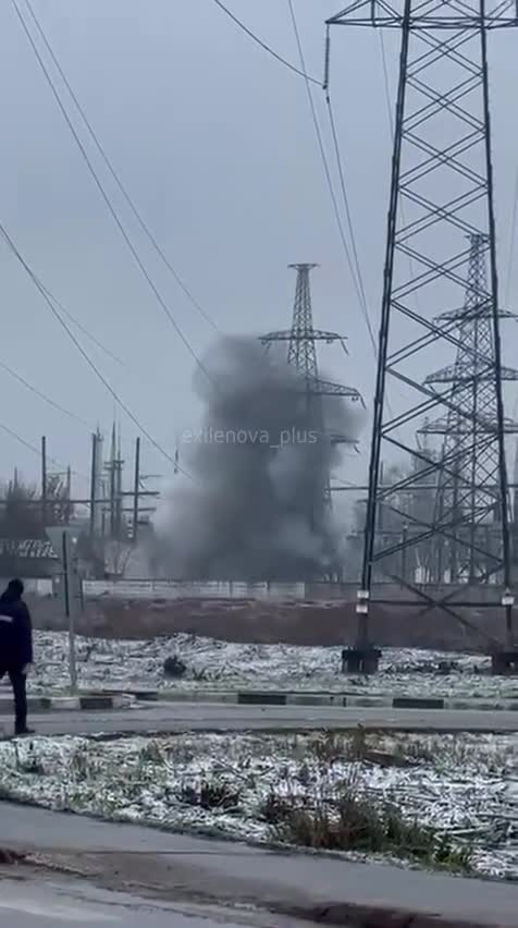 Drones attacking power plant in Shatura in the morning