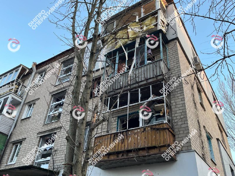 2 people wounded, including a child as result of drones raid in Dnipro city, widespread damage to residential property