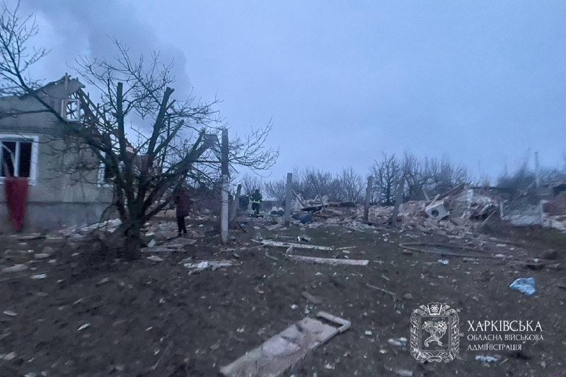 1 person killed, 2 wounded as result of Russian airstrike with glide bomb in Shestakove village of Kharkiv region