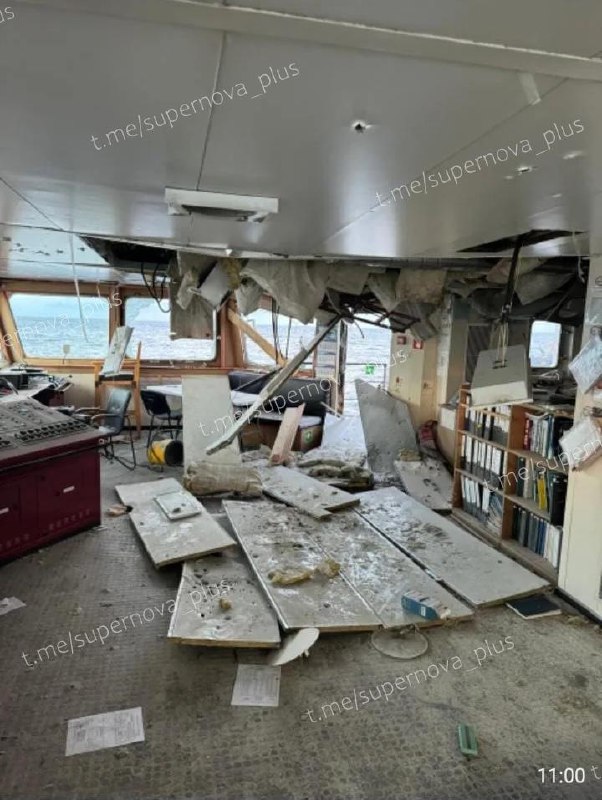 Damage at Midvolga-2 vessel after suspected drone strike