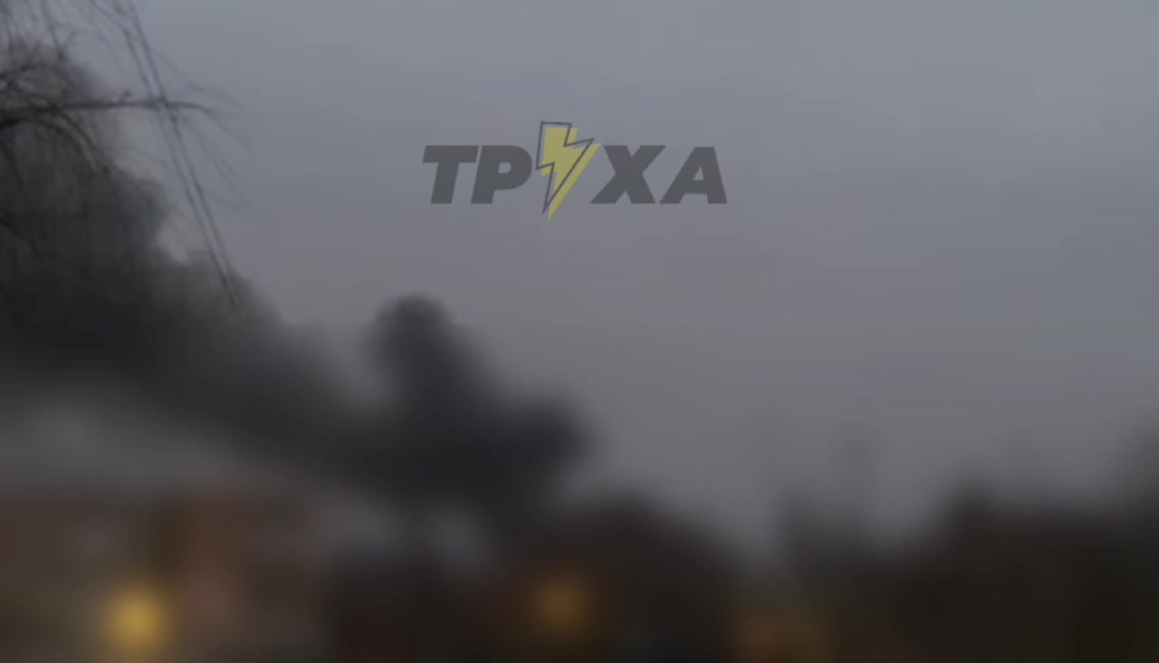 Smoke is rising in Lutsk after drone strike 