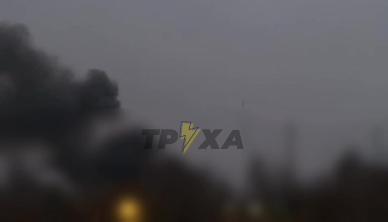 Smoke is rising in Lutsk after drone strike 