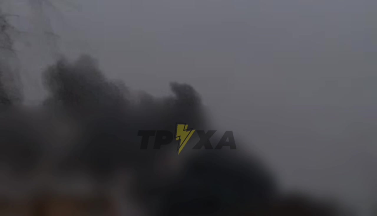 Smoke is rising in Lutsk after drone strike 