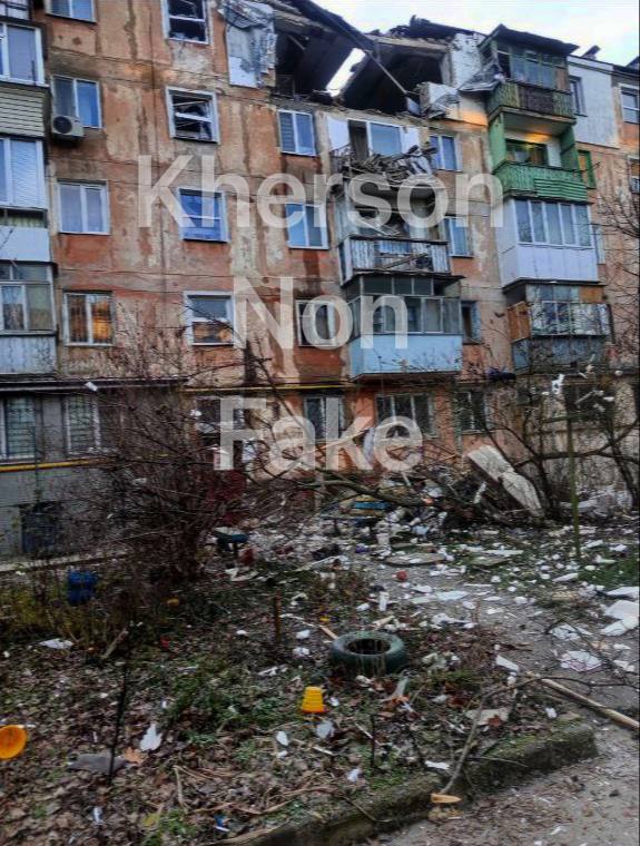 At least 3 residential houses damaged in Kherson as result of Russian artillery shelling overnight