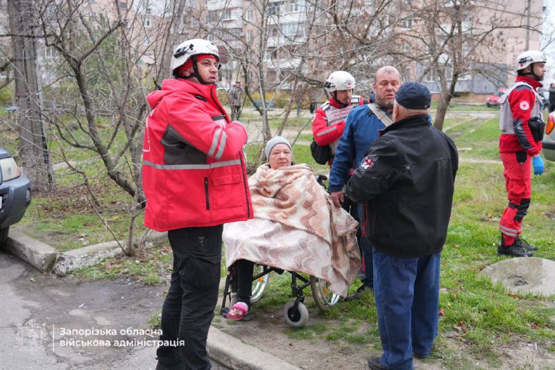 At least 21 people, including a child wounded as result of Russian airstrikes against residential houses in Zaporizhzhia