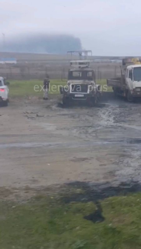 Fire burning in Taman port as result of the overnight attack 