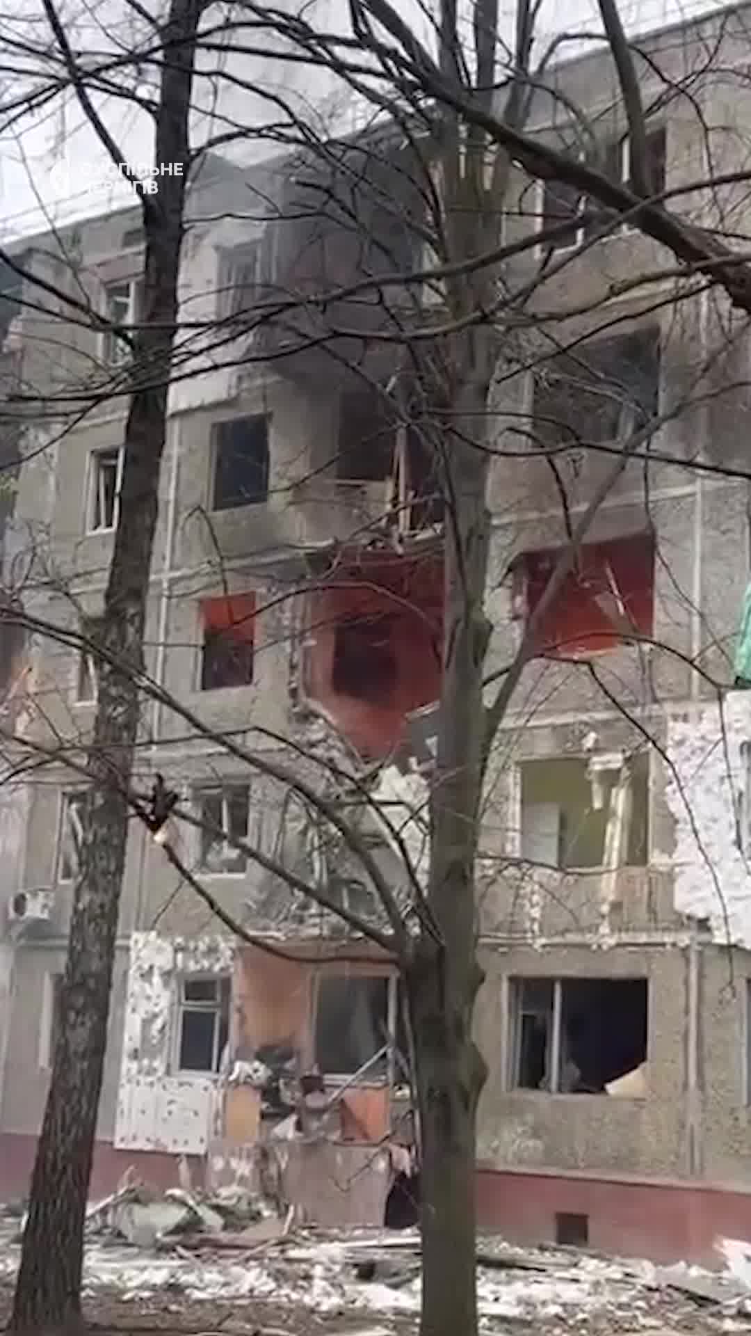 Drone hits residential building in Chernihiv