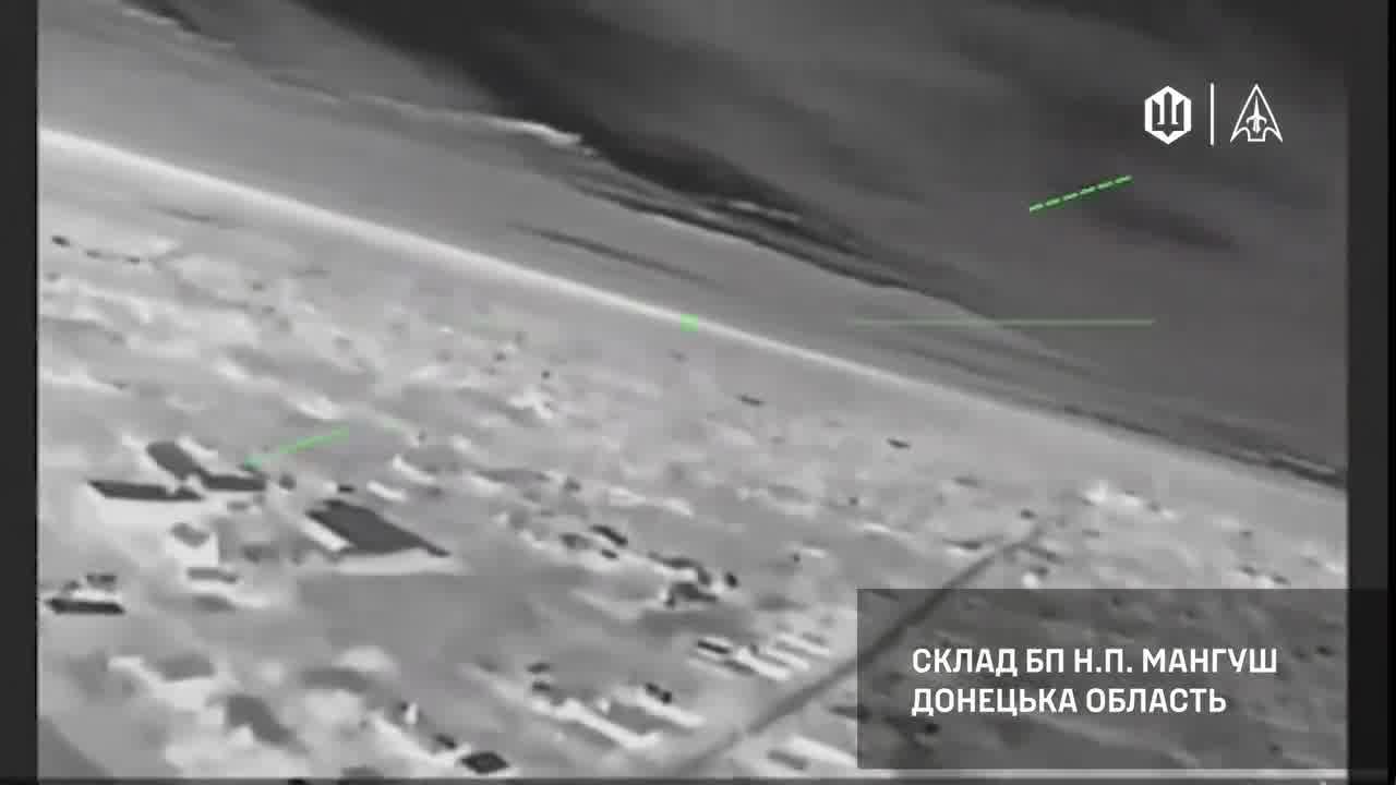 Ukrainian unmanned systems forces conducted strikes at the warehouses with drones at the Donetsk airport