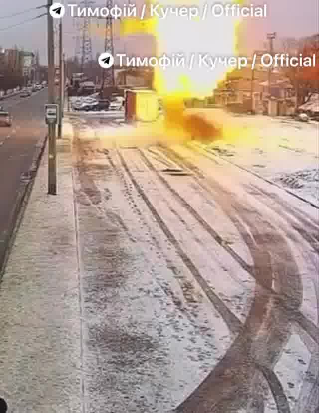 An enterprise and power line damaged in Dnipro city as result of drone strikes