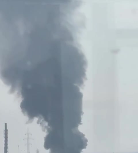 Big fire in Dnipro city after drones strikes