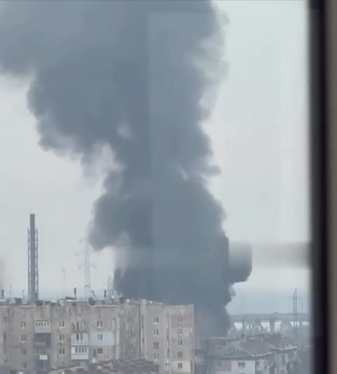 Big fire in Dnipro city after drones strikes