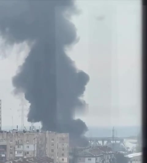 Big fire in Dnipro city after drones strikes