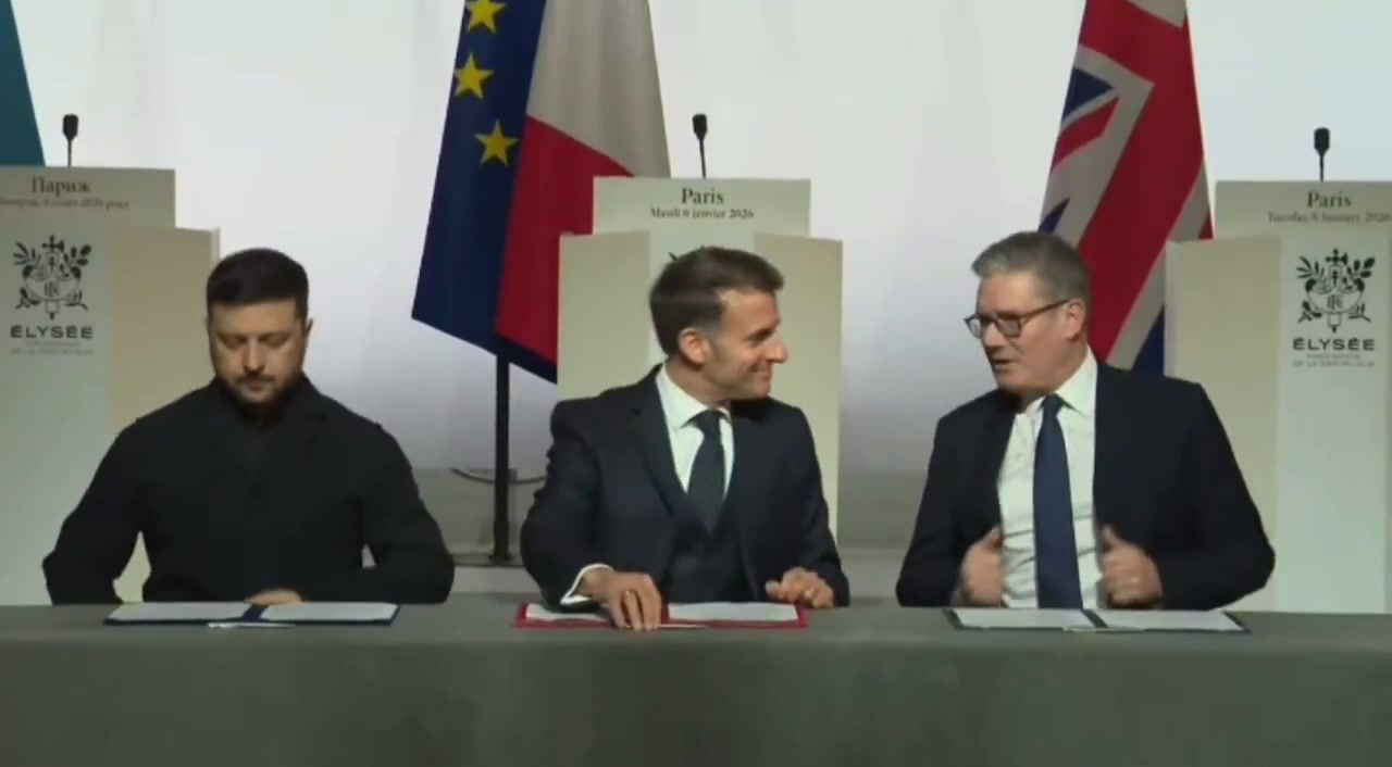 During the meeting of the Coalition of the Willing in Paris, Ukrainian President Zelensky, French President Macron and British Prime Minister Starmer signed a declaration of intent on the deployment of a multinational force in Ukraine following a ceasefire