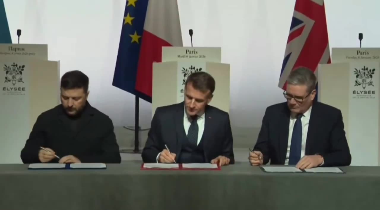 During the meeting of the Coalition of the Willing in Paris, Ukrainian President Zelensky, French President Macron and British Prime Minister Starmer signed a declaration of intent on the deployment of a multinational force in Ukraine following a ceasefire
