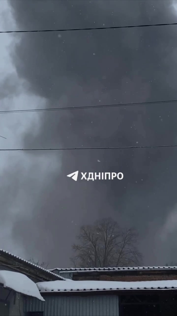 Fire after 2 explosions in Dnipro city