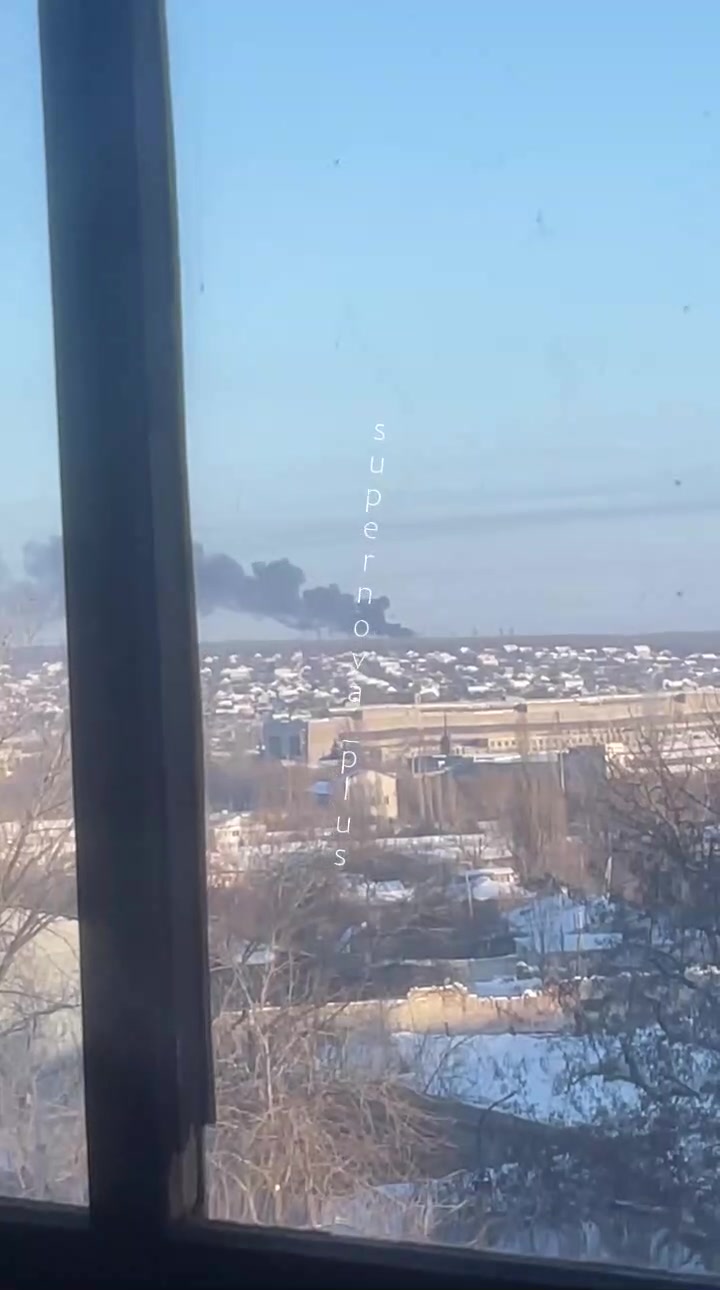 Substation is on fire in Luhansk