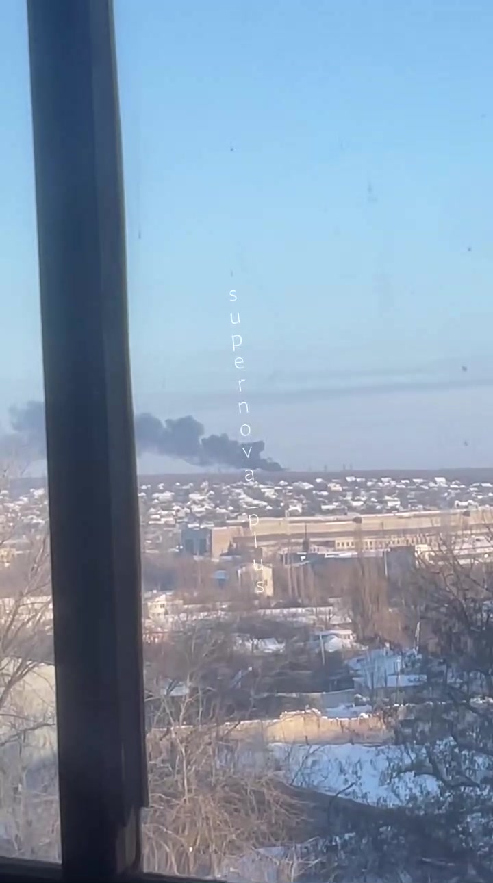 Substation is on fire in Luhansk