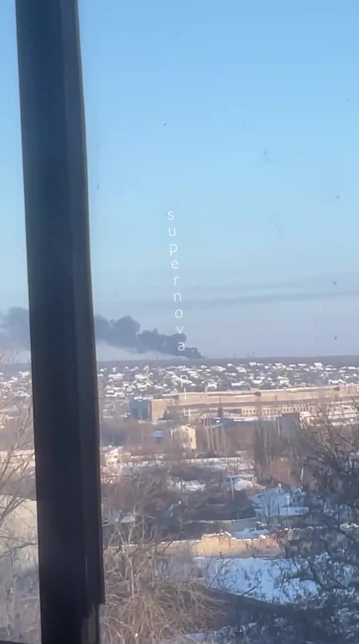 Substation is on fire in Luhansk