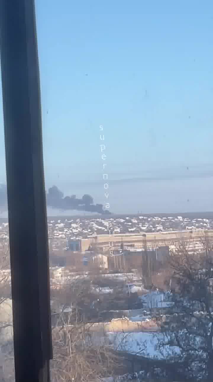 Substation is on fire in Luhansk