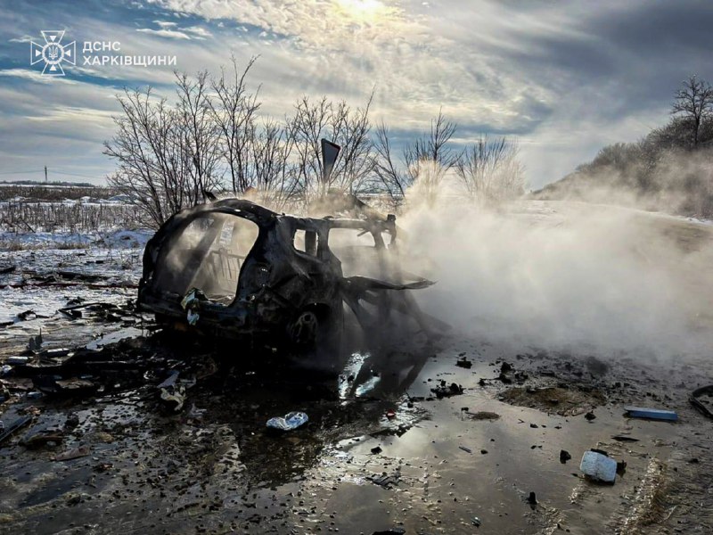 1 person killed, 3 wounded as result of Russian drone strike at the ambulance in Kharkiv region